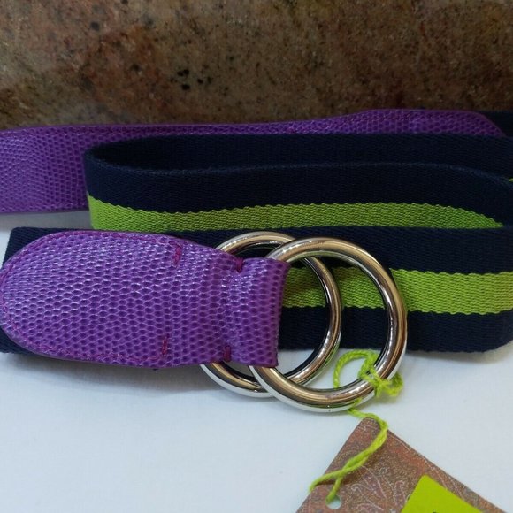 ETRO Milano Runway Belt Striped Double Ring Lizard Cinch - NWT main image 7